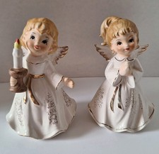 Vintage Set of Two Homco Angels Figurines #5206 Japan Christmas MCM Ceramic picture