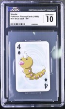 1999 Pokemon Playing Cards Mini Blue Deck Weedle 4 of Spades CGC 10 picture