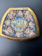 Authentic Vintage Elgin American Gold Tone Floral Makeup Compacts  1940's picture