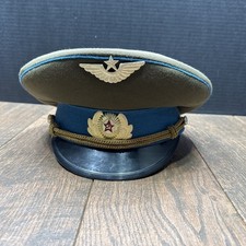 Vintage USSR Soviet Russian Air Force Officer's Military Uniform Dress Cap sz.57 picture