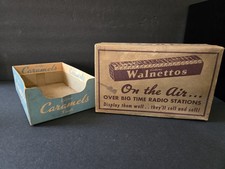 Vintage Walnettos Candy Display Box 1930s Peter Paul Collins Caramels 5c Sign picture