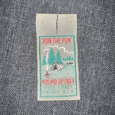 1959 Round up - gulf coast COUNCIL Boy Scout Woven PATCH -join the fun picture