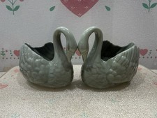 Lenox Vintage GREEN CELADON Swan Paddle Foot - Rare Color picture