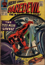 Daredevil 22 1966 Marvel Comics 1st App Tri-Man Gladiator The Owl Good picture