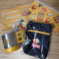 McDonald's CHUMS Shoulder Bag Stainless Mug Cloth Pouch 4 Set Lucky Bag Japan picture