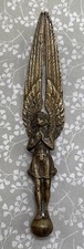 Antique Victorian Brass Bronze Angel Page Turner Figure Pre RAPHAELITE Religion picture
