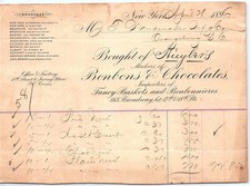 1890 Huyler's Chocolate & Bonbons Billhead picture