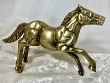 Vintage Brass Free Standing Horse Stallion Beautiful Carved Figurine Statue picture