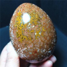 RARE 395.6G Natural Polished Orbicular Ocean Jasper Egg Reiki Healing C968 picture