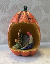 Vintage-Style Light-Up Thanksgiving Pumpkin Turkey Figurine – Fall Decor picture