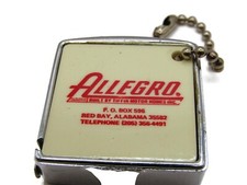 Vintage Allegro Tiffin Motor Homes RV Promo Tape Measure Keychain Red Bay AL picture