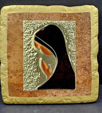 Mother Mary Ceramic Tile Handmade & Signed By Lebanese Artist Fifi Kiwan 5.75