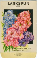 LARKSPUR Vintage Flower Seed Packet   