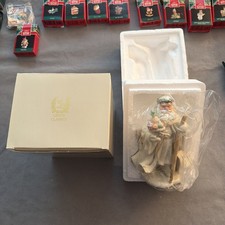 Lenox Classic Father Christmas Porcelain Figurine Santa with Staff & Fruit Box picture