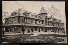 Vintage 1900s M. K. & T. Station Parsons, Kansas Postcard Train Station Railroad picture