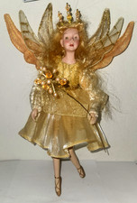 Winward Golden Christmas Fairy Pixie Doll With Wings & Wand 15
