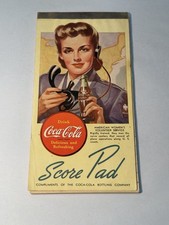 Vintage 1940's Coca-Cola Advertising Premium Bridge Score Pad U.S. Army Nurse picture