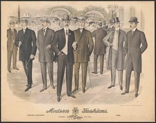 New York 1907 Modern Fashions Spring Summer Mens Suits Hats Illustration picture