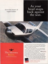 Mooney Bravo Print Ad 1998 Luxury Leather Aircraft Aviation Poster picture