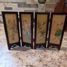 VTG Tabletop Miniature Pingfeng Chinese Folding Glass Screen 6.5