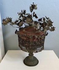 Chinese Miao Ceremonial Headdress Crown - Delicate Metal Silk - Vintage Jewelry picture