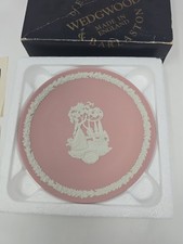 Wedgwood Jasperware Pink Mary Kay 1983 Soar on Silver Wings Plate 6.5” picture