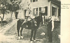 Horse & Children - New Hampshire Home in Summer RPPC Postcard Antique 1906 N picture