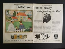Vintage 1928 DuPont Paint 2 Page Print Ad Duco Varnish Advertisement picture