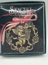 Vintage Seagull Christmas Cherub Angel Ornament 1980’s Original Box picture