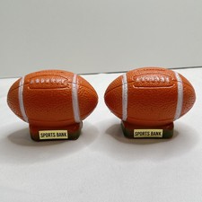 2 New Vintage 1970s 1960s Football Plastic Coin Sports Bank NOS picture