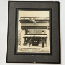 Antique Photograph Board Grand Ave Pharmacy National Ice Cream Store Sign Twins picture