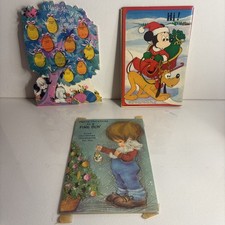 Vintage 60s-70s Lot 3 Used Greeting Cards Easter Dime Money Tree Christmas picture