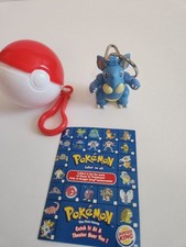 Vintage 1999 Burger King Pokemon Keychain Nidoran Poke Ball Checklist Booklet picture