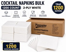 Cocktail Napkins - 1200 Count 2-Ply White Napkins Disposable picture
