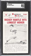 1960 NU-CARD #22 MICKEY MANTLE SGC 8 picture