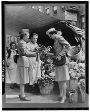 Photo:New York City NY 1940s Women at Street Market Produce Stall picture