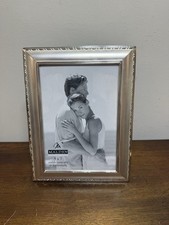 Malden International Designs Brushed Silver W/ Decorative Scalloped Edge 5x7 picture