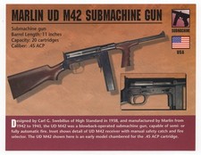 Marlin UD M42 Submachine Gun Atlas Classic Firearms Card picture