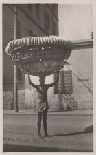 Elliott Road Calcutta India Head Load Vendor Basket 1920s - RPPC Photo Postcard picture