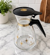 VTG Pyrex Mid Century Atomic Starburst Clear 7 in. Coffee Pot - Excellent cond. picture