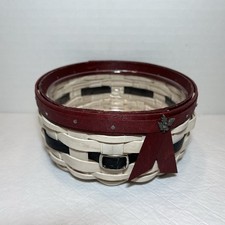 Longaberger 2017 Snow Man Belly “Button”Basket And Protector With Metal Buckle picture