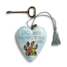 DEMDACO Art Hearts Paw Prints Dog Heart Keepsake 3.5