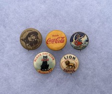 Lot Of Original Antique Advertising Pinbacks Miller Beer Coca Cola Buster Brown picture