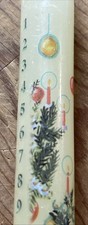 Vintage Countdown To Christmas Advent Calendar Taper Candle Decorated Pine Bough picture