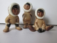 Set 3 Minature Hagen Renaker Eskimo Children picture