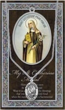 St. Catherine of Siena Medal Necklace with Embossed Holy Pamphlet picture