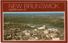 Postcard - New Brunswick, Middlesex County, New Jersey - Aerial View, 1984 (M3p) picture