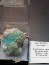 Rare Fibrous Brochantite On Quartz Blanchard Mine, New Mexico picture