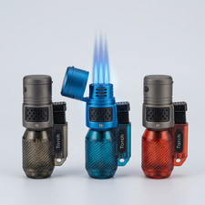 3 Jet Flame Torch Lighter Refillable Butane Windproof Cigar Cigarette clear picture