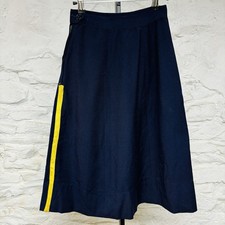 Vintage WWII era Women's US Navy WAVES Uniform Blue Wool Skirt Gold Stripes picture